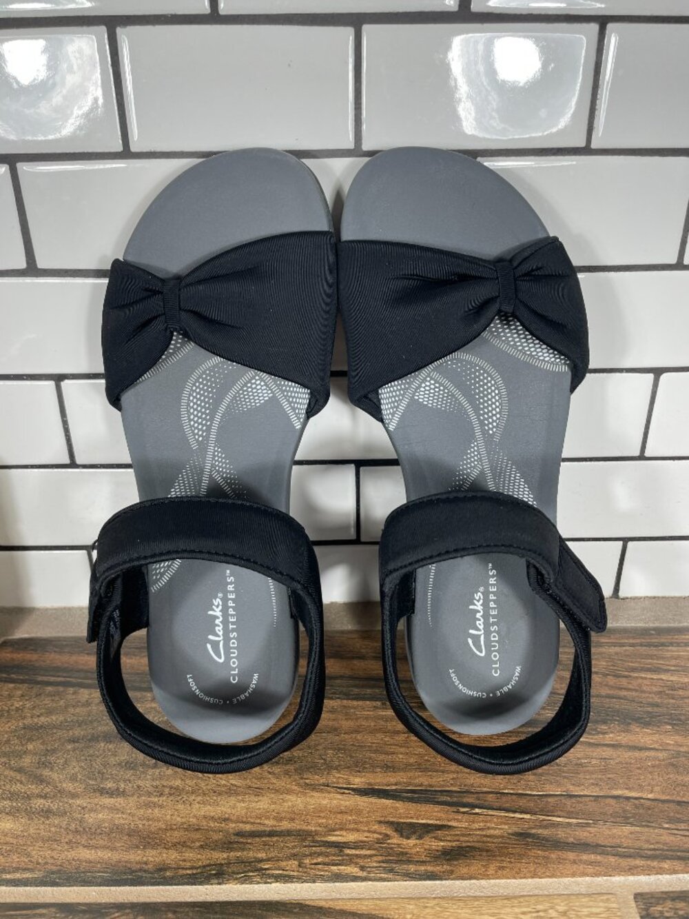 Clarks Breeze Rae Sara Shoes Womens Size 9 Black Cloudsteppers Strappy Sandal - Picture 6 of 12